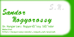 sandor mogyorossy business card